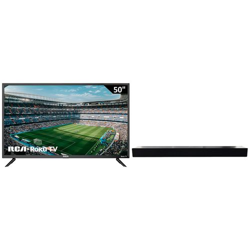 ComboPantalla RCA 50" (127 cm) LED UHD 4K HDR10 RC50RK + Barra de sonido RCA de 2.0 canales 60 Watts