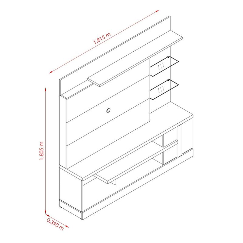 Centro de entretenimiento 55" (139.7 cm) Alan-1765304067286