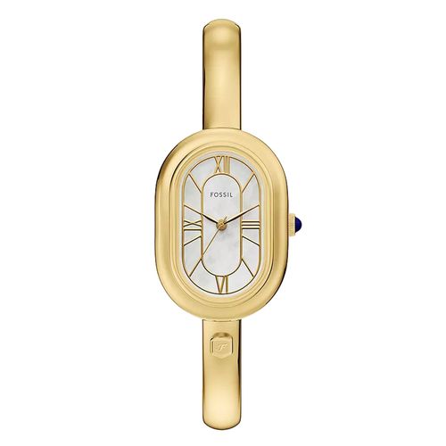 Reloj análogo Fossil de acero inoxidable dorado para mujer