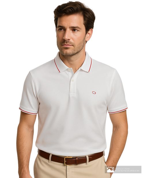 Camisa polo Oscar de la Renta classic fit blanca sólida para hombre