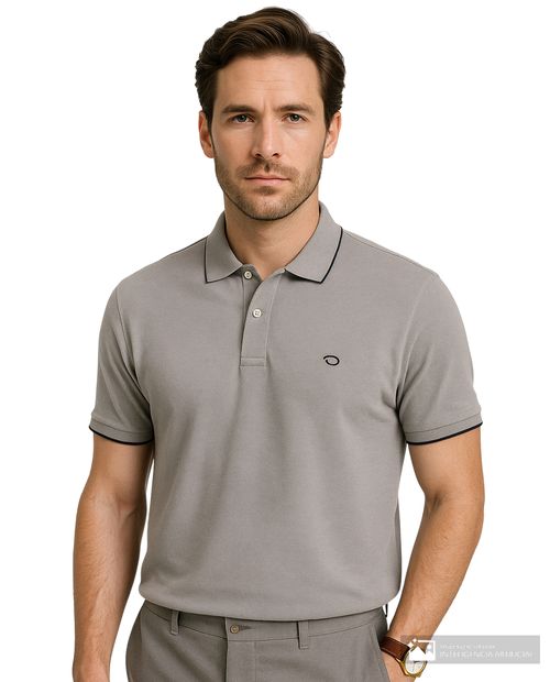 Camisa polo Oscar de la Renta classic fit gris sólida para hombre