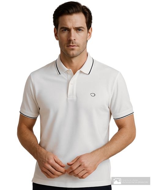 Camisa polo Oscar de la Renta classic fit blanca sólida para hombre