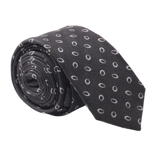 Corbata Unexpected gris con mini print de óvalos para hombre