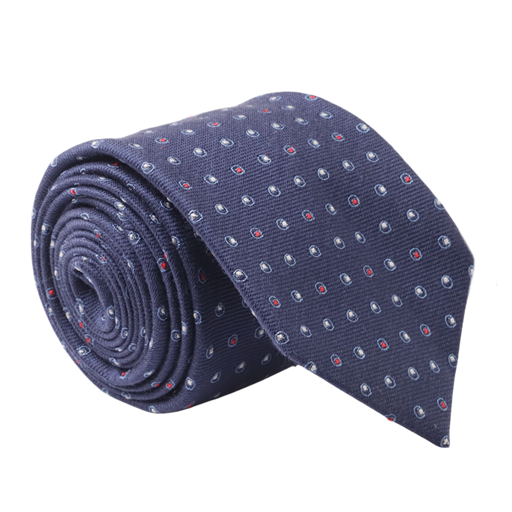 Corbata Unexpected azul navy con mini print para hombre - Siman Costa Rica