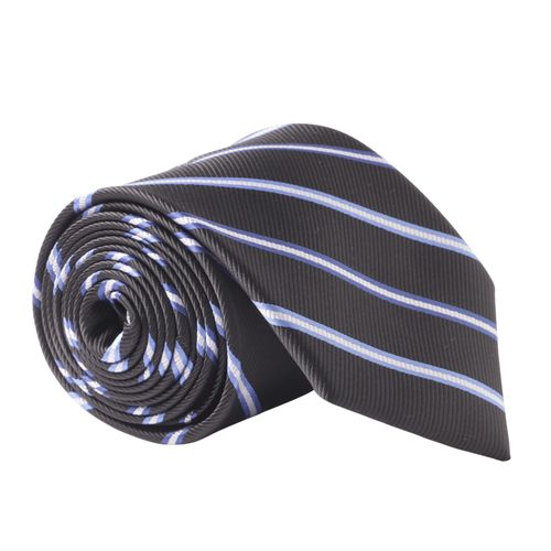 Corbata Izod negra rayada para hombre