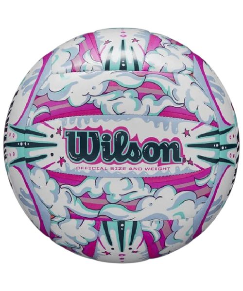 Balón de voleibol Wilson graffiti peace #5 blanco con morado