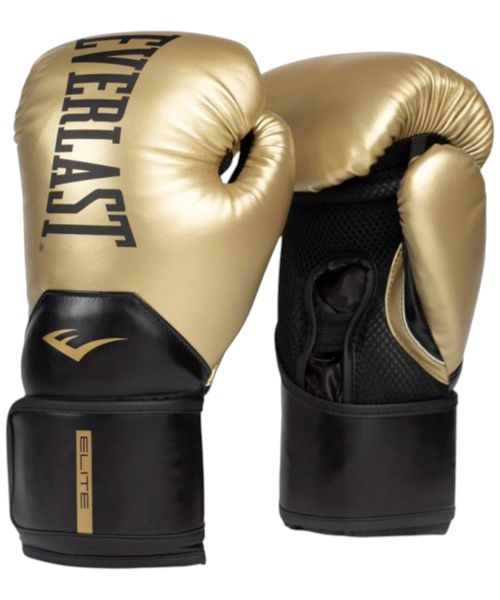 Guantes para boxeo Everlast Elite 2 10oz dorado con negro