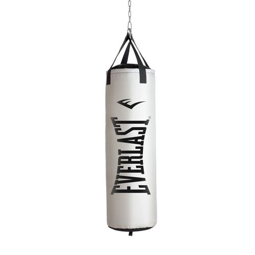 Saco de boxeo Everlast blanco con negro 60 lb