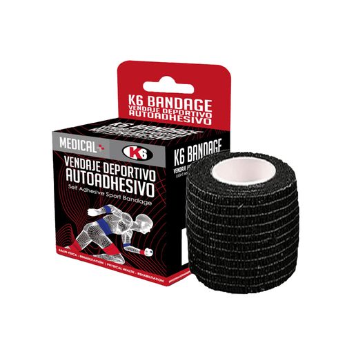 Vendaje deportivo autoadhesivo K6 negro 5 x 4.5 cm
