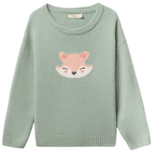 Suéter verde tejido para niña