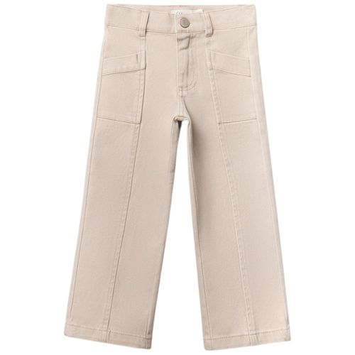 Pantalon beige wide leg para niña