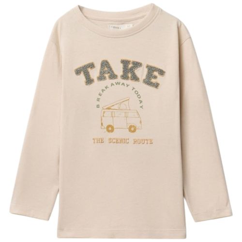 Camiseta beige estampada para niño