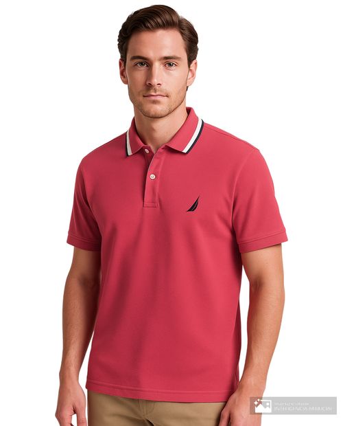 Camisa polo Nautica coral texturizada para hombre