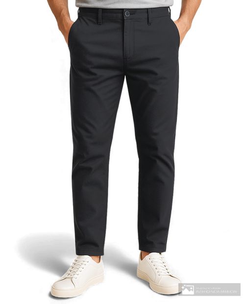 Pantalón casual Nautica tailored fit azul navy cuadriculada para hombre