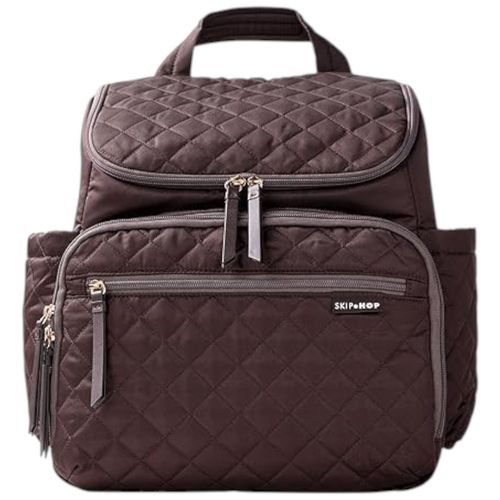 Pañalera tipo mochila Skip Hop café acolchada