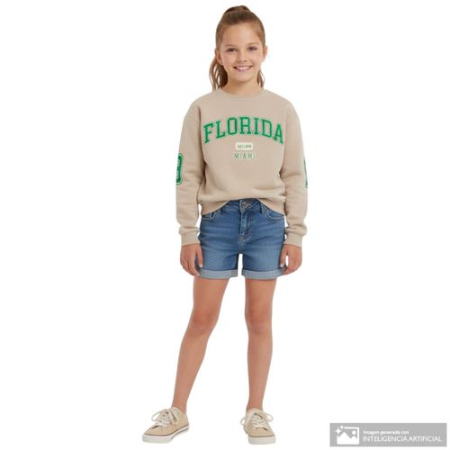 Suéter beige con estampado para niña