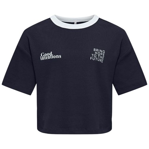 Camiseta azul oscuro con estampado para niña