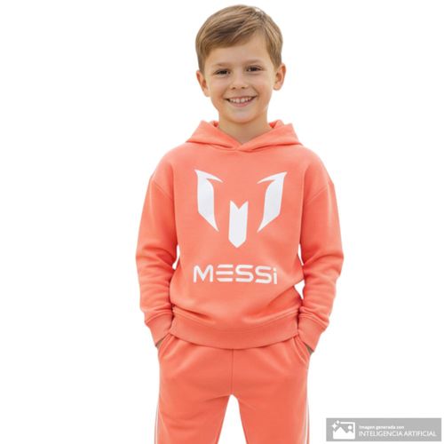 Sueter con gorro y estampado logo para niño