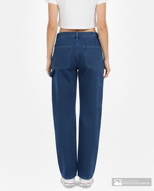 Jeans Orange balloon azul de cintura media para mujer