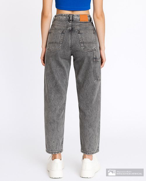 Jeans Orange balloon gris de cintura alta para mujer