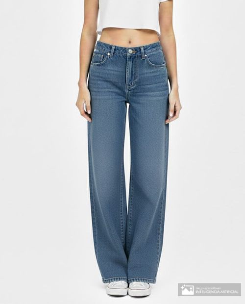 Jeans YMI wide leg azul de cintura media para mujer