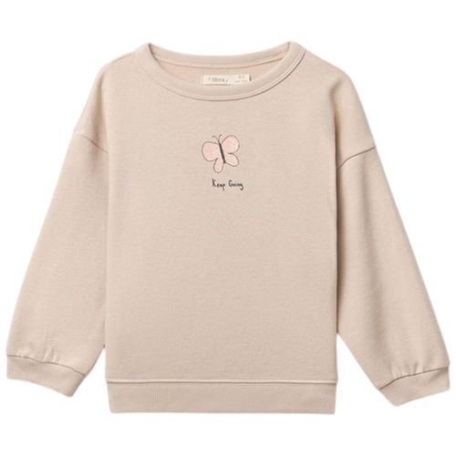 Sudadera beige estampada para niña
