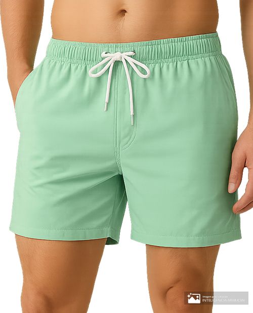 Calzoneta de baño Orange verde sólida para hombre