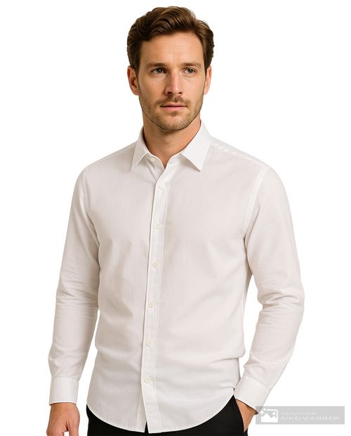 Guayabera Cubavera blanca heather texturizada para hombre