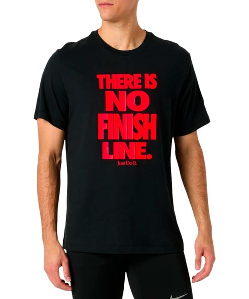 Camiseta deportiva Nike running negra estampada para hombre