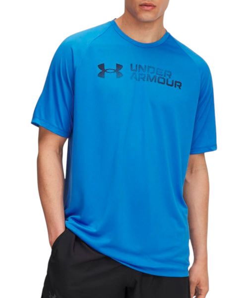Camiseta deportiva training Under Armour azul estampada para hombre