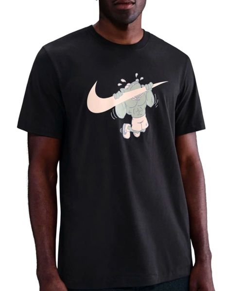 Camiseta deportiva Nike Sportswear negra estampada para hombre