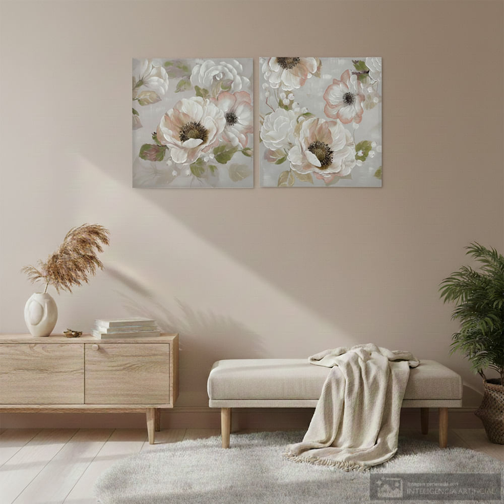 Cuadro decorativo surtido floral 80 x 3 x 80 cm - Siman Costa Rica