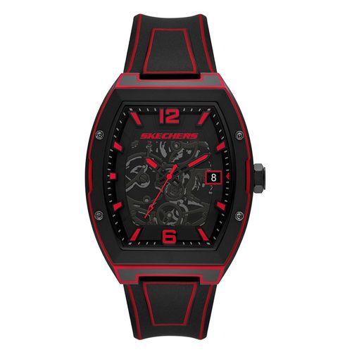 Reloj Skechers análogo con correa de silicón color negro para hombre