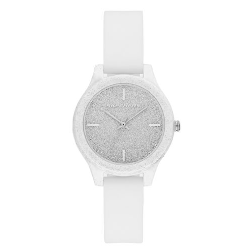 Reloj Skechers análogo con correa de silicón color blanco para mujer