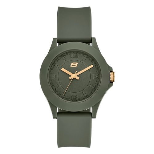 Reloj Skechers análogo con correa de silicón color verde para mujer