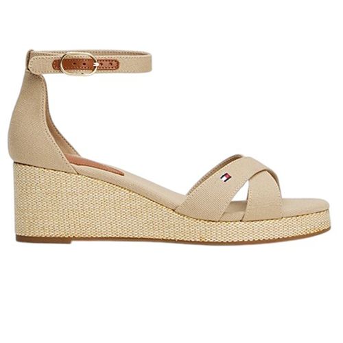 Sandalia casual Tommy Hilfiger color beige para mujer