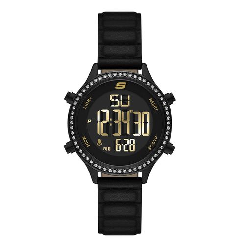 Reloj Skechers digital de silicona color negro para mujer