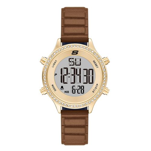 Reloj Skechers digital de silicona color café para mujer