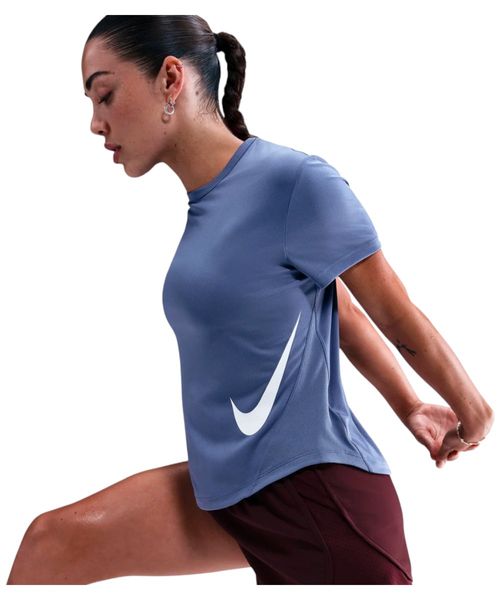 Camiseta deportiva Nike Tempo Swoosh Run azul para mujer