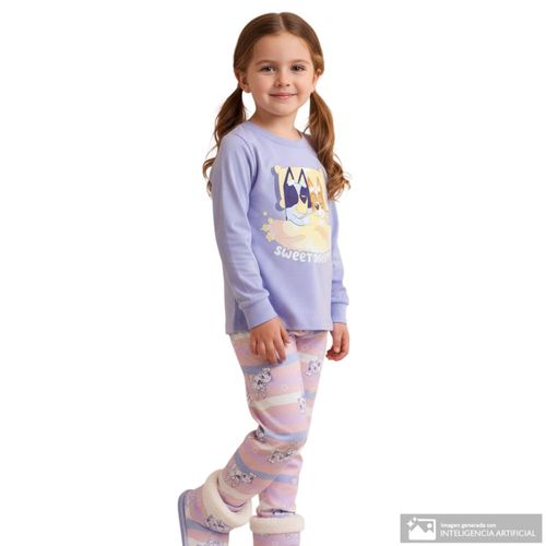Pijama de 2 piezas morada para niña
