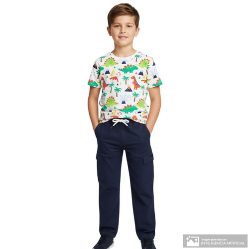 Pantalon azul cargo para niño