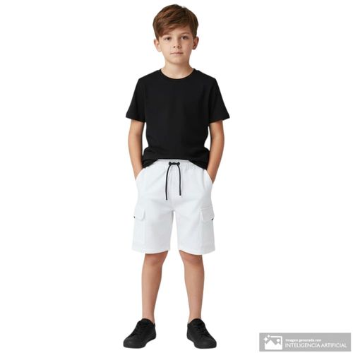 Short blanco cargo para niño