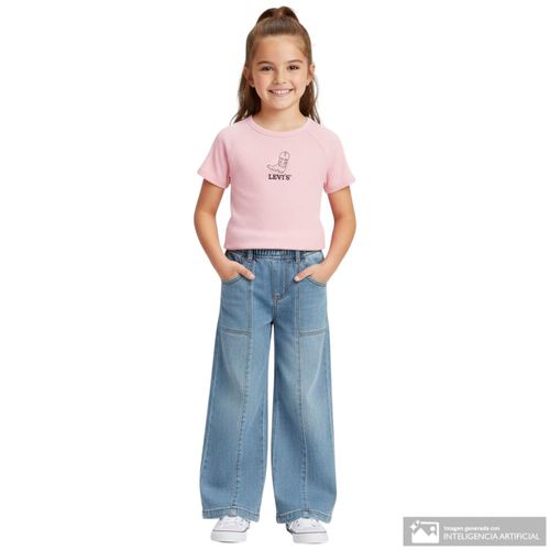 Pantalón azul denim Levi’s wide leg para niña