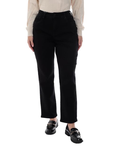 Jeans Nicolle straight negro de cintura alta para mujer