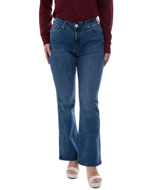 Jeans Nicolle bootcut azul de cintura alta para mujer