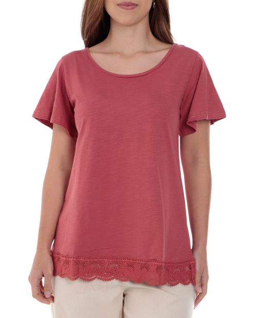 Blusa Nicolle casual roja manga corta para mujer