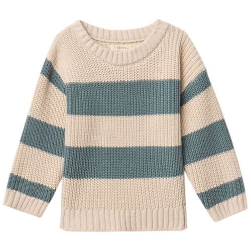 Suéter bicolor rayado para bebé niño