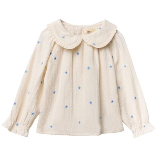 Blusa beige bordada para bebé niña