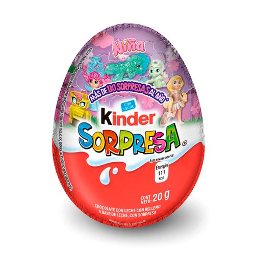 Chocolate Kinder Sorpresa para niña