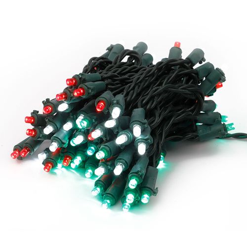 Caja de luces cascada 100 cable verde y focos blancos